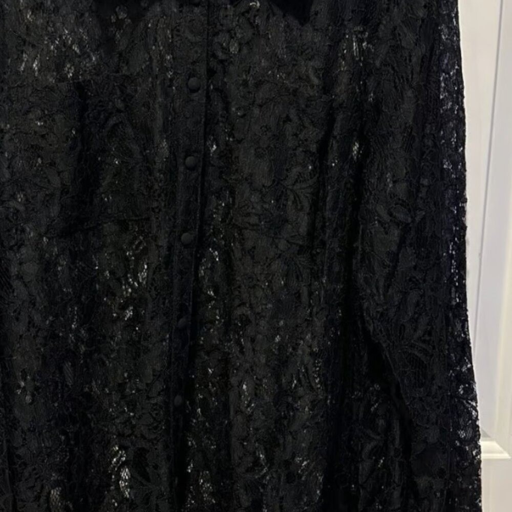 Torrid‎ Madison Black Lace Long Sleeve Button Down Blouse Top 3X 22-24 New - Picture 4 of 6